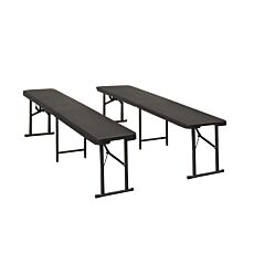 Set de 2 bancs pliants en synthétique, transportables