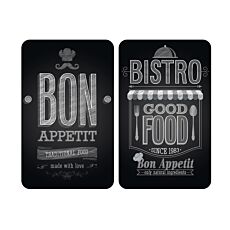 Glas-Abdeckplatten «Bon Appétit», 2er-Set