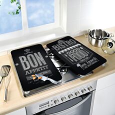 Glas-Abdeckplatten «Bon Appétit», 2er-Set