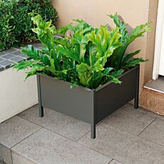 Jardinière en métal, avec drainage anthracite