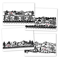 Set de table en papier «Swiss Tradition», 48 feuilles, motifs de la montée à l'alpage