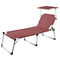 Chaise longue Lyon avec pare-soleil rouille
