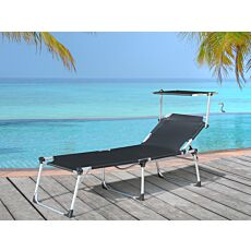 Chaise longue Lyon avec pare-soleil anthracite