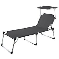 Chaise longue Lyon avec pare-soleil anthracite