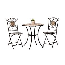 Set de bistrot «Mosaik», 3 pièces, acier poudré