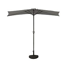 Parasol «Demi», Ø 270 cm, aec manivelle gris