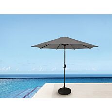 Parasol, Ø 270 cm, avec fonction inclinaison et porte-parapluie gris