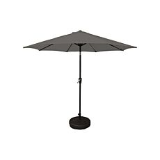 Parasol, Ø 270 cm, avec fonction inclinaison et porte-parapluie – gris