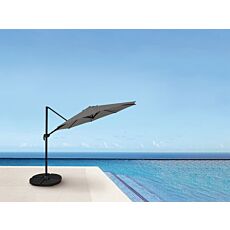 Parasol, Ø 270 cm, avec fonction inclinaison et porte-parapluie gris