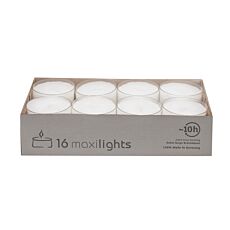 Maxi-bougies à réchaud 56 mm «Blanc» 16 pièces