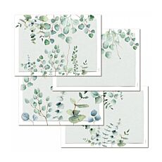 Set de table en papier «Eucalyptus», 48 feuilles, avec des motifs naturels