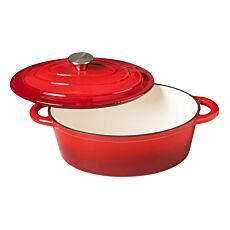Cocotte en fonte avec couvercle, ovale