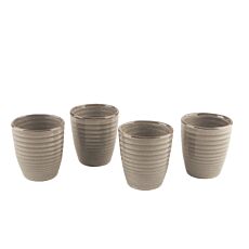 Tasses à café «Pruna», lot de 4 – gris-brun