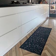 Küchenläufer «Terrazzo», schwarz, 50x150 cm