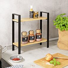 Regal im Industrial Style, Bambus/Metall
