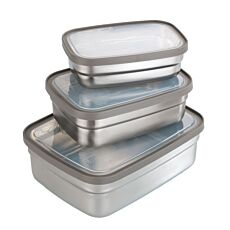 Boîtes à lunch et de conservation en acier inoxydable, lot de 3
