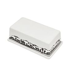 Butterdose Porzellan «Alpaufzug», Scherenschnitt-Motiv