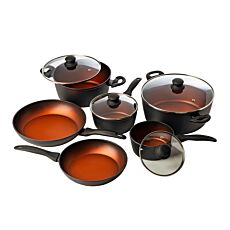 Batterie de cuisine, 8 éléments, avec couvercles en verre