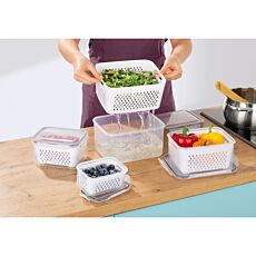 GOURMETmaxx Frischhaltedosen inkl.Siebeinsatz, 4er-Set