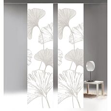 Schiebevorhang «Flowers», 1 Stück, H 245, B 60 cm, weiss/beige