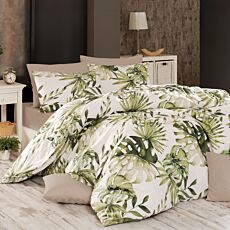 Parure de lit «Botanic» avec feuilles tropicales