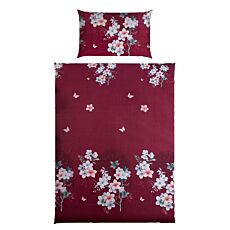Linge de lit orné d'un motif floral décoratif