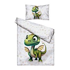 Parure de lit avec adorable bébé dragon vert