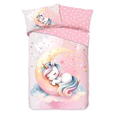 Parure de lit avec design de licorne féerique