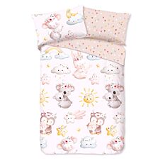 Parure de lit avec mignonnes mamans animaux et leurs petits