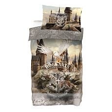 Parure de lit Harry Potter «HOGWARTS», double face avec motif Hedwige