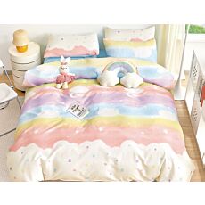 Parure de lit Rainbow Stars, motif pastel avec fermeture éclair