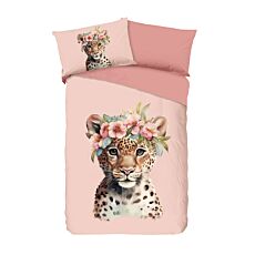 Parure de lit rose avec amour des animaux