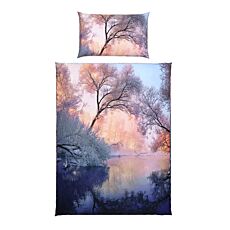 Parure de lit avec motif de paysage hivernal