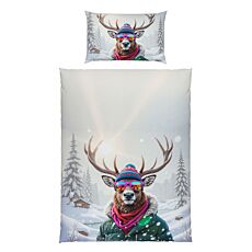 Parure de lit avec motif hivernal de cerfs
