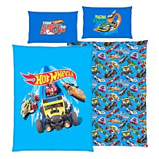 Parure de lit Hot Wheels au motif de course automobile