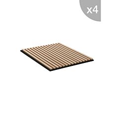 Set de 4 pcs, Panneau acoustique mural effet bois, 60 x 60 cm