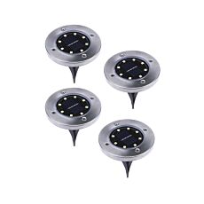 Lampes disques solaires LED, 4 pièces