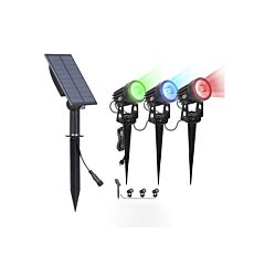 Projecteur solaire «Alaska», set de 3 pièces, LED RGB