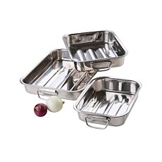 Plaques de cuisson, set de 3, en acier inoxydable