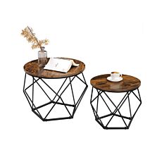 SONGMICS Tables d'appoint «Indus», set de 2, noir