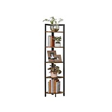 SONGMICS Eckregal «Indus», 30 x 30 x H 150 cm, Dekor holz/schwarz