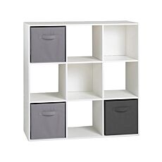 Vertikales Regal «JURG9», 9 Nischen, B 92 x H 92,5 x T 29,5 cm, weiss