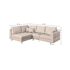 ROPEZ Ecksofa «Ario», Ottomane, fix links, 231 x 161 x H 81 cm beige