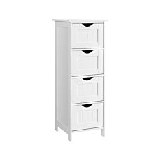 SONGMICS Étagère «Nino», 4 tiroirs, L 30 x H 82 x P 30 cm, blanc