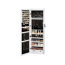 SONGMICS Schmuckschrank «Miroir» & LED, L 37 x H 120 cm, weiss