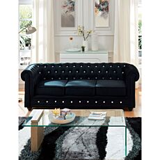 Canapé «Chesterfield», noir avec strass