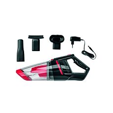 Aspirateur à main, aspire aussi liquides, 3 buses, noir/rouge