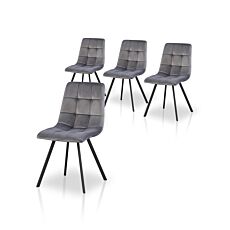 Set de 4 chaises «Chilli», gris