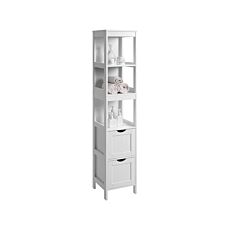 SONGMICS Colonne de rangement «Nino», L 30 x H 141,5 x P 30 cm, blanc