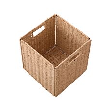 Faltbare Box aus natürlichem Material, B 30 x H 30 x T 30 cm